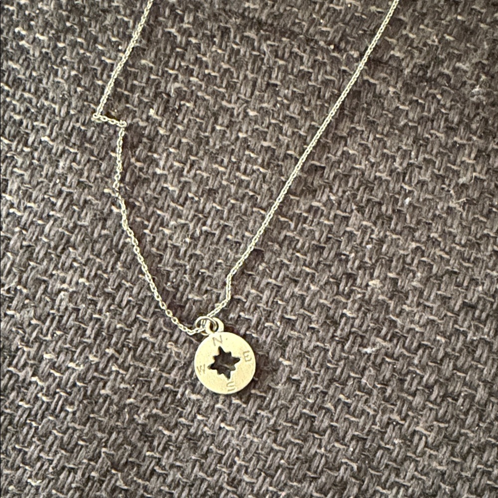 Silver Compass Pendant Necklace